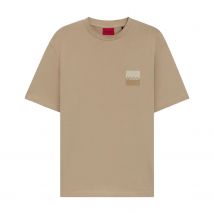 Hugo Mens Dusplito Split Logo T-Shirt (Beige)