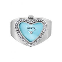 Invicta Mini Ring Watch 49573 Dames Horloge - Quartz Uurwerk - Roestvrij Staal met Blauwe Wijzerplaat - 18mm