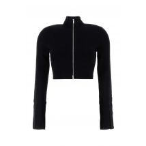 Zwarte Stretch Viscose Blend Izan Cardigan