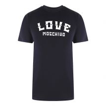 Love Moschino T-shirt Met Opvallend Logo In Marineblauw