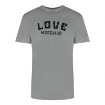 Love Moschino T-shirt Met Opvallend Logo In Grijs