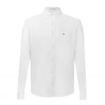 Gant Heren Pique Jersey Regular Shirt met Lange Mouwen (Wit)