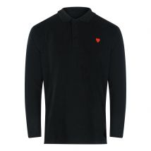 Love Moschino Polo Shirt Met Klein Hartlogo En Lange Mouwen, Zwart