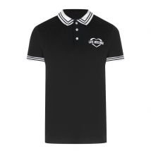 Love Moschino Poloshirt Met Dubbele Kraag En Love-logo, Zwart