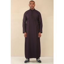 Mens paarse Thobe Jubba Emirati islamitische Arabische Eid borduurwerk Kaftan Jubbah gewaad