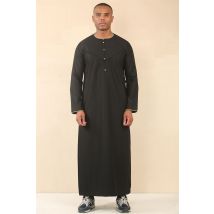 Omani Eid zwarte Thobe Saudi Emirati Jubba-jas voor heren