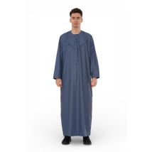 Heren Eid Blauwe Marokkaanse Jubba Robe Djellaba Ramadan Eid Thobe - HM11