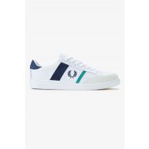 Fred Perry B725 Lederen Suede Heren Sneakers Wit/Navy/Mint