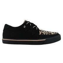 TUK Pointed Creeper Sneaker Zwart Luipaard Canvas Platform Schoenen - A9180