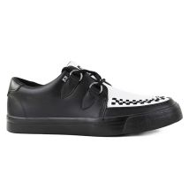 TUK Pointed Creeper Sneaker Zwart Wit Leren Platform Schoenen - A9180