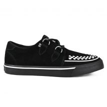 TUK Pointed Creeper Sneaker Zwart Wit Suède Platform Schoenen - A9182