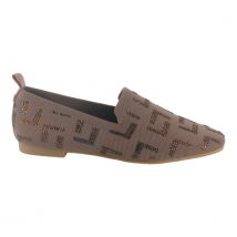 La Strada 2131884-6020 brown dames instappers gekleed