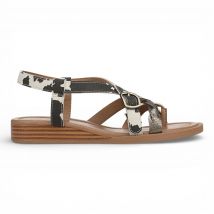 Blowfish Malibu Dames Zwarte Witte Micro Wedge bandjes Sandals - April