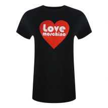 Love Moschino T-shirt Met Hartlogo In Zwart