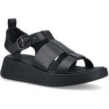 Fitflop F-Mode Vissersleren Dames Zwarte Smalle Sandalen