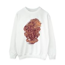 Harry Potter Dames/Dames Gryffindor Schets Crest Sweatshirt (Wit)