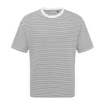Premier Unisex Volwassen Utility 2.0 Contrast Gestreept Overmaat T-shirt (Zwart/Wit)