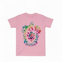 Harry Potter Meisjes Gryffindor Crest Tie Dye Ingevuld Katoenen T-Shirt (Baby Roze)
