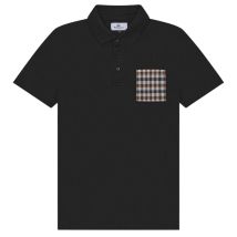 Aquascutum Active Beach Sailor Geruit Zwart Poloshirt