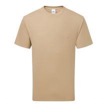 Russell Heren Klassiek Gekamd Katoen Zwaargewicht T-shirt (Tan)