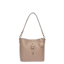Roberta M Beige Rundleer Tas