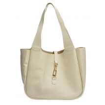 Roberta M Beige Rundleer Tas
