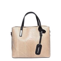 Roberta M Beige Rundleer Tas