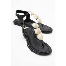 Giulia Leer Plat Sandaal (Women)
