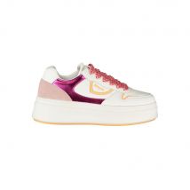 Blauer Witte Polyurethaan Dames Sneakers