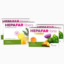 Hepafar Detox Deluxe 30-Tage-Leberentgiftungskur | 100% natürliche Leber Hilfe: 2x Hepafar Forte & 2x Hepafar Fibers | Sensilab