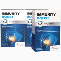 Imuno Boost 1+2 GRATIS | 24-Stunden-Unterstützung für das Immunsystem | 3-in-1-Wirkung | Vitamin C + Zink + Selen | 3x 20 Kapseln | Sensilab