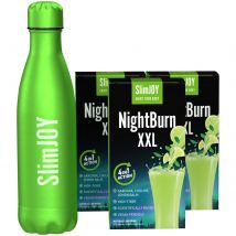 SlimJOY NightBurn XXL | 1+2 GRATIS & Thermo-Flasche | Abnehm-Getränk für effektive Fettverbrennung während der Nacht | 30-Tage-Kur | Sensilab