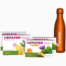 Hepafar Detox Deluxe 30-tägige-Leberentgiftungskur + Thermosflasche: Entgiftet, regeneriert und stärkt die Leber | Sensilab