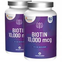 Essentials Biotin 10.000 mcg 1+1 GRATIS hochdosiert – vegan, 60 Kapseln