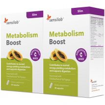 Metabolism Boost | Zweierpackung | Stoffwechsel anregen | Mit Braunen Algen in Granula und Papaya | 2x 30 Kapseln für 2 Monate | Sensilab