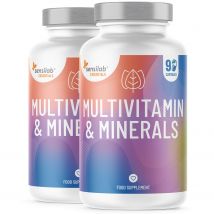 Multivitamine & Mineralien 2er Pack - 180 Kapseln. Alle Multivitamin-Vorteile in 1 Kapsel: 13 Vitamine + Zink, Selen, Magnesium | Essentials Sensilab