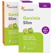Garcinia Slim 1+1 GRATIS | Natürlicher Appetitzügler mit 417 mg (60 %) HCA - Extrakt aus Garcinia Cambogia | 2x 30 Kapseln | Sensilab