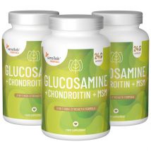 Essentials Glucosamin + Chondroitin + MSM, hochdosiert – 720 Kapseln (3 Packungen)