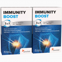 Imunno Boost 2er Pack (40 Kapseln) - 24-Stunden-Unterstützung für das Immunsystem: Vitamin C + Zink + Selen | Sensilab