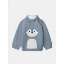 Blauer Pullover Mit Tiergesicht Für Jungen - 3 Monate - Wolle/Polyamid - Sergent Major