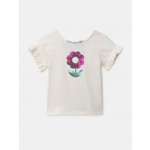 Weißes T-shirt Mit Paillettenblume Für Mädchen - 6 Jahre - Sergent Major