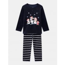 Marineblauer-schneemann-pyjama-für-kinder - 3 Jahre - Polyester/Baumwolle - Sergent Major