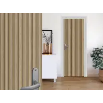 Vinilo Puerta - décoratif imitation tasseaux de bois