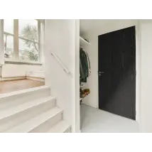 Vinilo adhesivo Puerta - decorativa efecto madera gris antracita