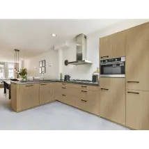 Frente de cocina - Adhésif décoratif bois chêne pâle