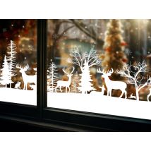 Adhesivo navideño reposicionable de reno para ventana