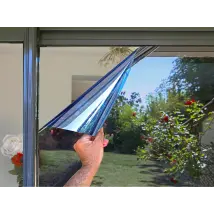 Lámina de protección solar azul metalizado