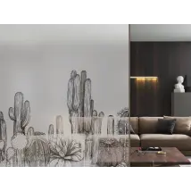 Vinilo decorativo motivo cactus esmerilado