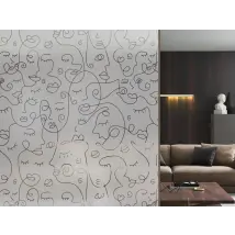Vinilo decorativo frosted motif faces one-line