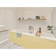 Carrelage mural - Revêtement adhésif décoratif jaune beurre mat